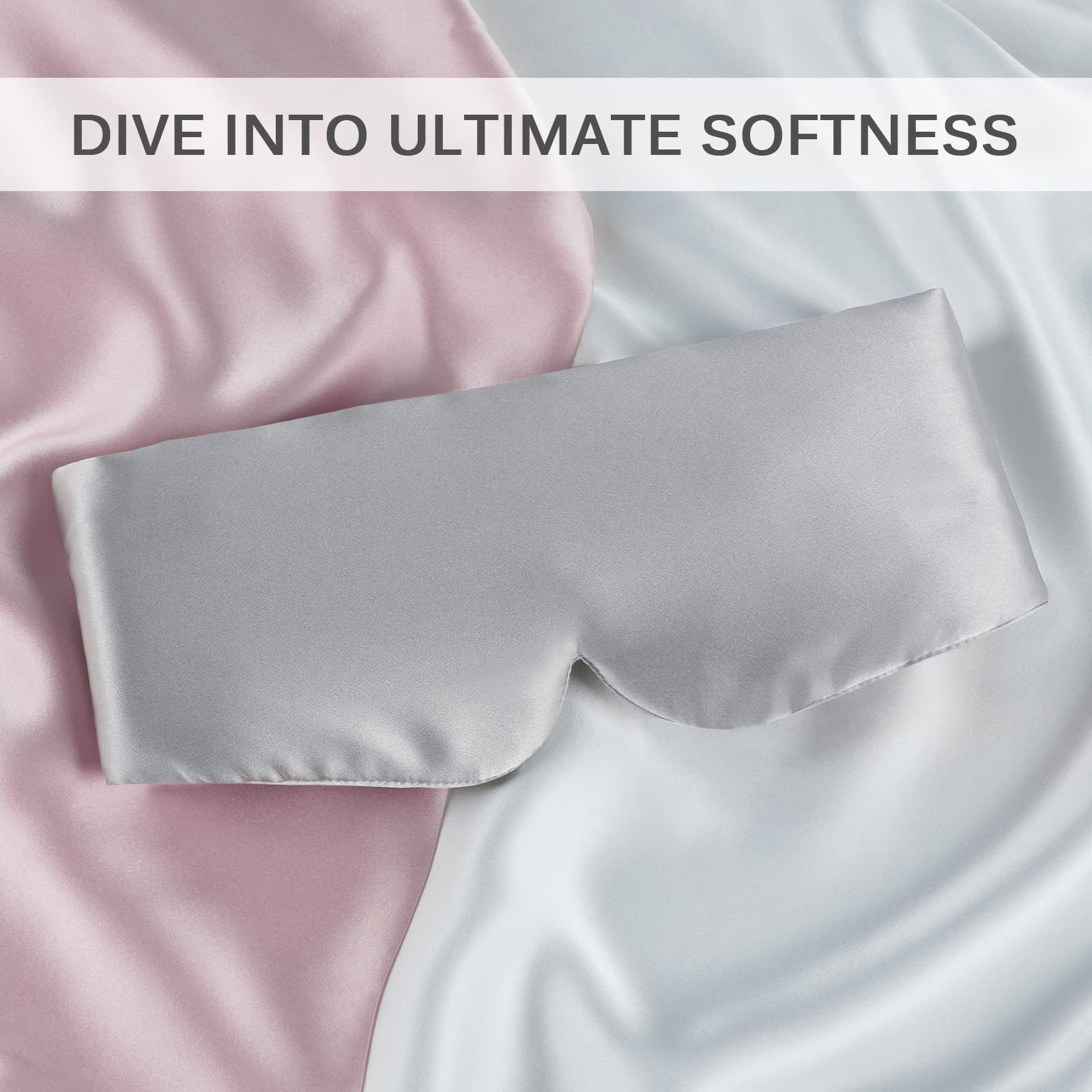 Zenssia Antifaz para dormir 100% seda de morera para hombre y mujer con diadema ajustable, máscara de dormir grande de tamaño completo y venda para los ojos para un oscurecimiento total para dormir