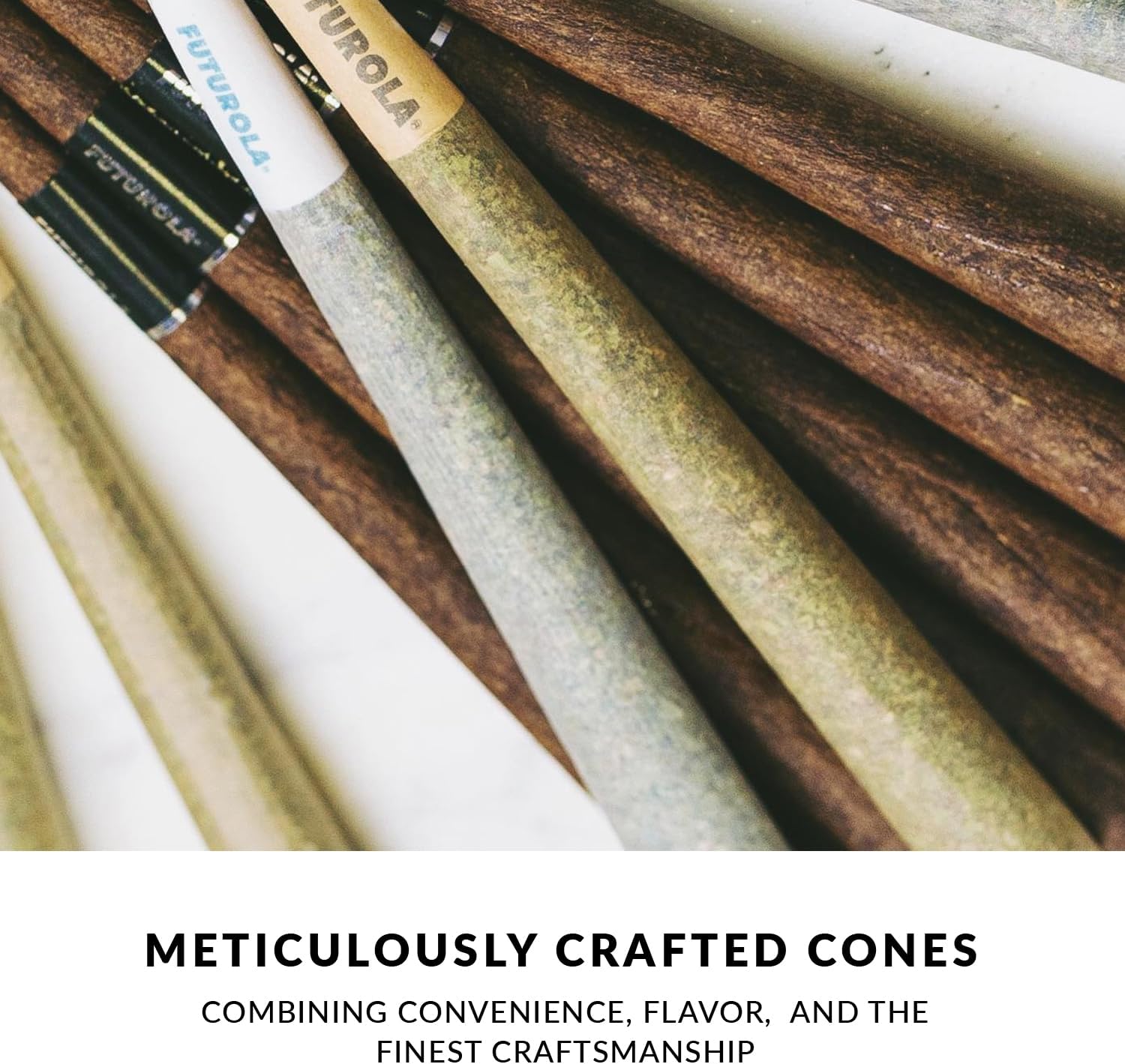 Futurola 1 1/4 Pre-Rolled Cones (Pack of 400) - 84mm Cone, 26mm Filter - Clean Taste, Smooth Burning & Additives Free