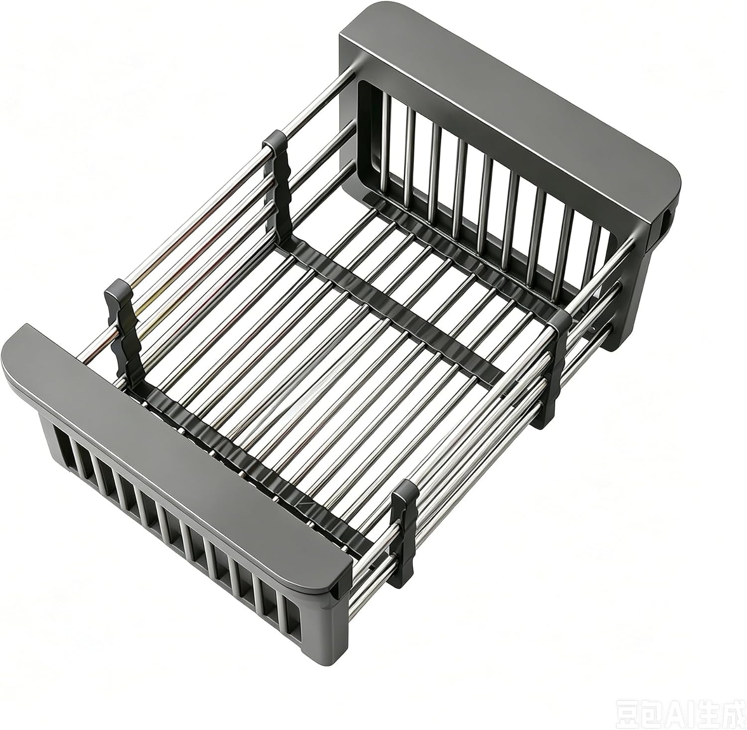 Escurridor de platos ajustable para colocar sobre el fregadero, cesta de drenaje extensible de acero inoxidable para fregadero de cocina de 11,42 a 18,7 pulgadas para frutas, verduras y vajilla, color