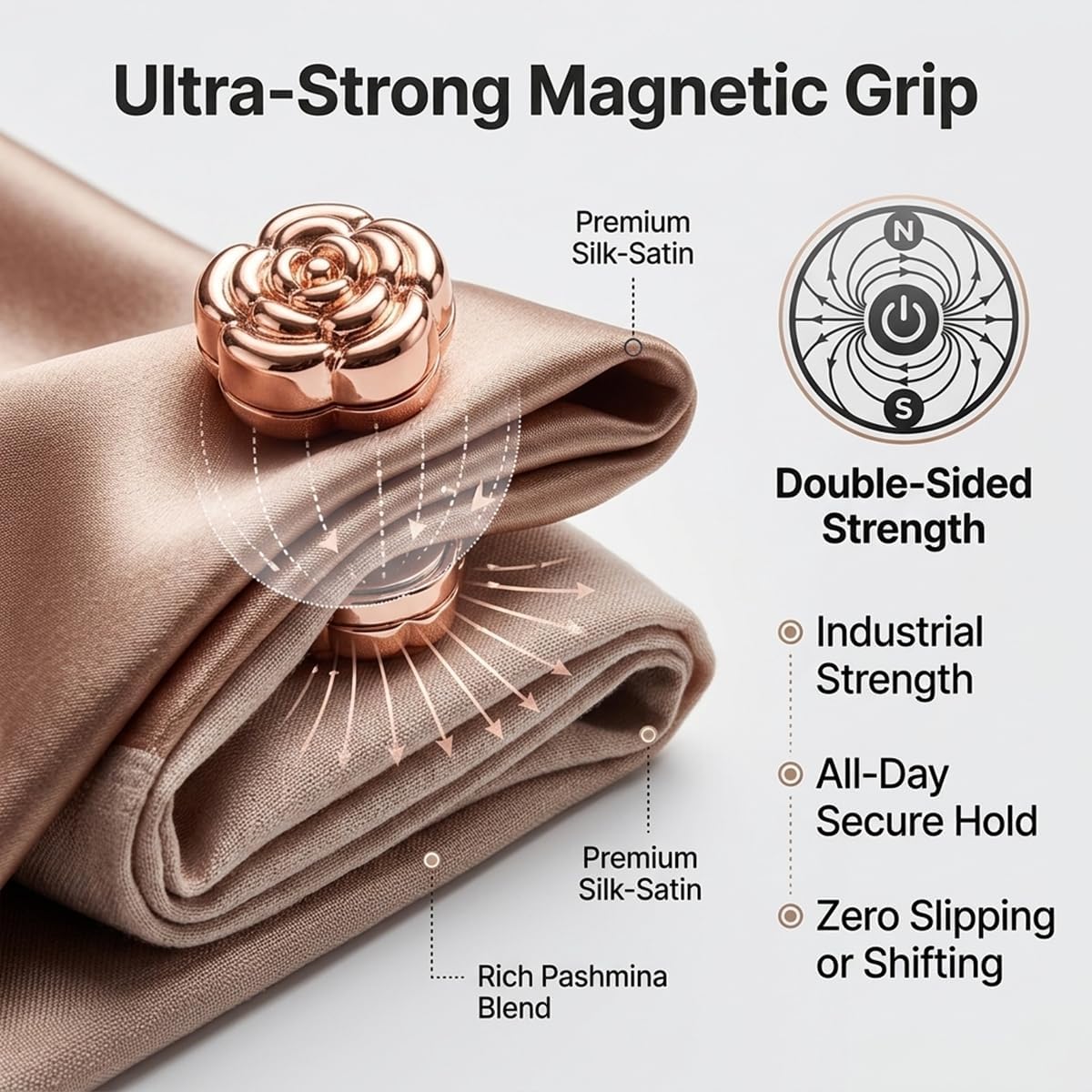Multi-Use Decoration Hijab Brooch Magnet Pin For Women Hijab Scarves image 2