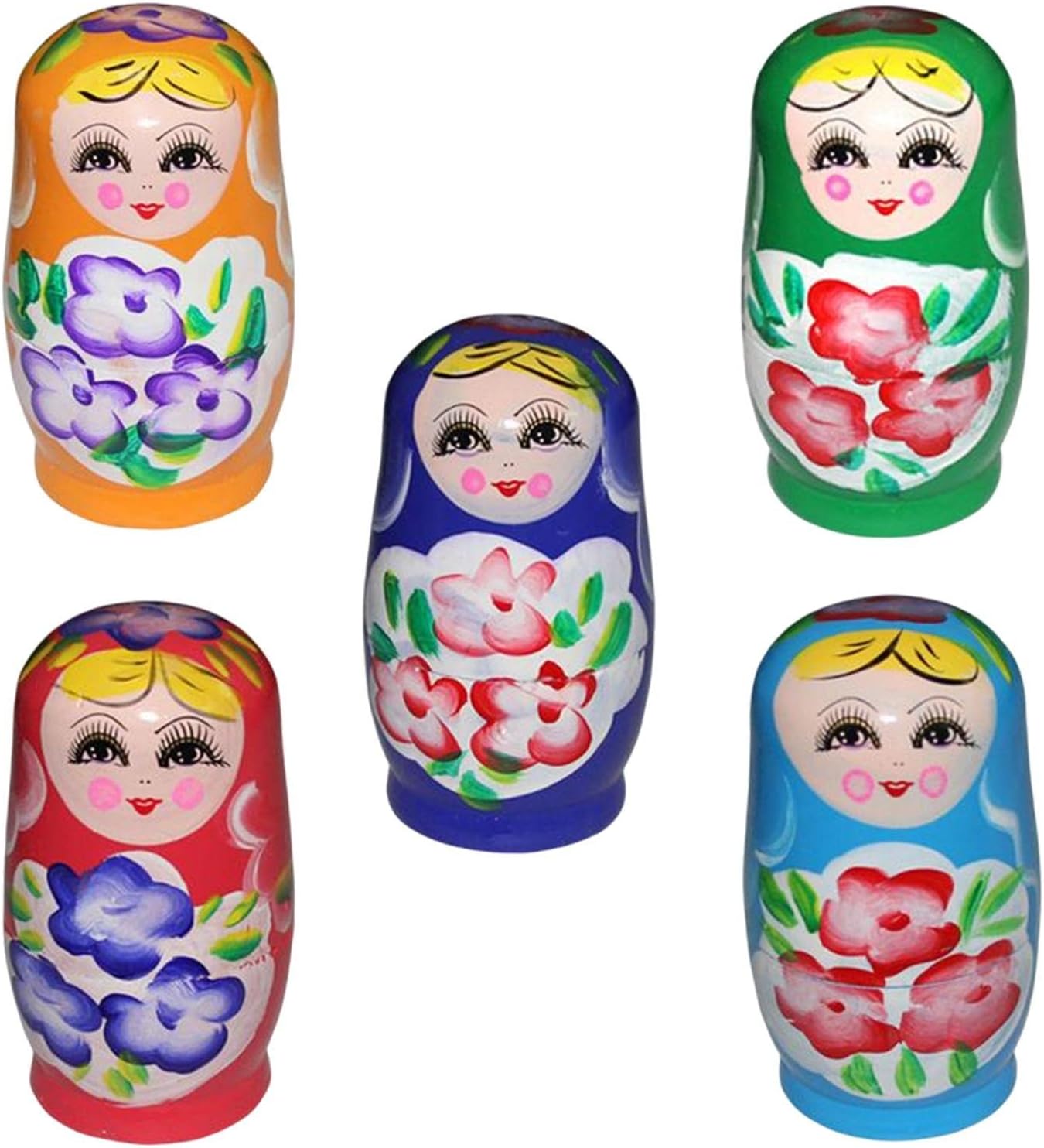 Matryoshka Nesting Doll, Wood Stacking Nest Set | Handmade Nesting Doll Toys for Kids Kids Christmas Mother's Day Birthday Home Room Decor by Rebornsun