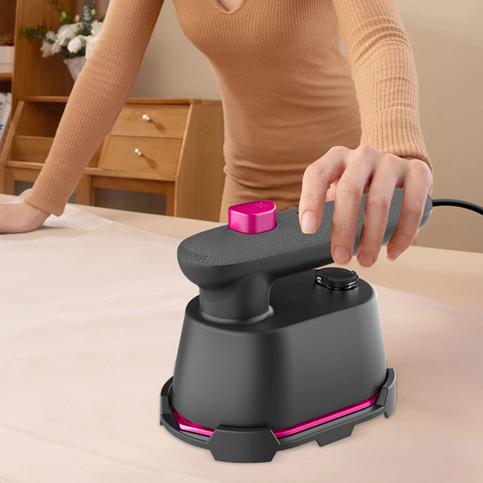 Ferro da stiro a vapore per vestiti, Macchina da stiro portatile a vapore 120ml Vapore portatile per indumenti Tessuto Wrinkles Remover con tazza di misura per Home (Plug 220v)
