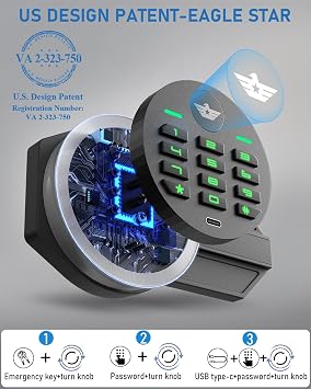 6.0 Cubic Extra Large Home Safe Box Fireproof Waterproof, Digital Home Security Safe Box with Adjustable Shelf & Deposit Slot, Money Safes with Backlit Keypad & Dual Alarm for Home Office