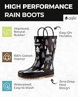 Vista 2 de OAKI Botas de lluvia de goma impermeables para niños con asas fáciles de poner