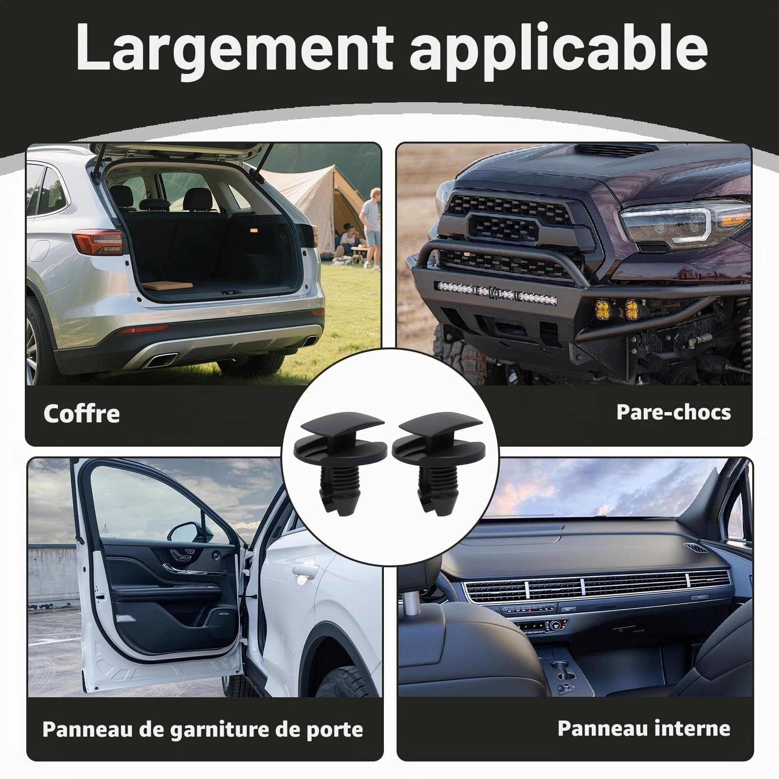 50 Pièces Clips Fixation Parechocs 8565.53 1609267280, Clips Voiture, Agrafes Rivets Plastique Garde-Boue Garniture, Rivets Remplacement Compatible avec Citroen Peugeot Jumpy Berlingo C3 C4 C5 C6