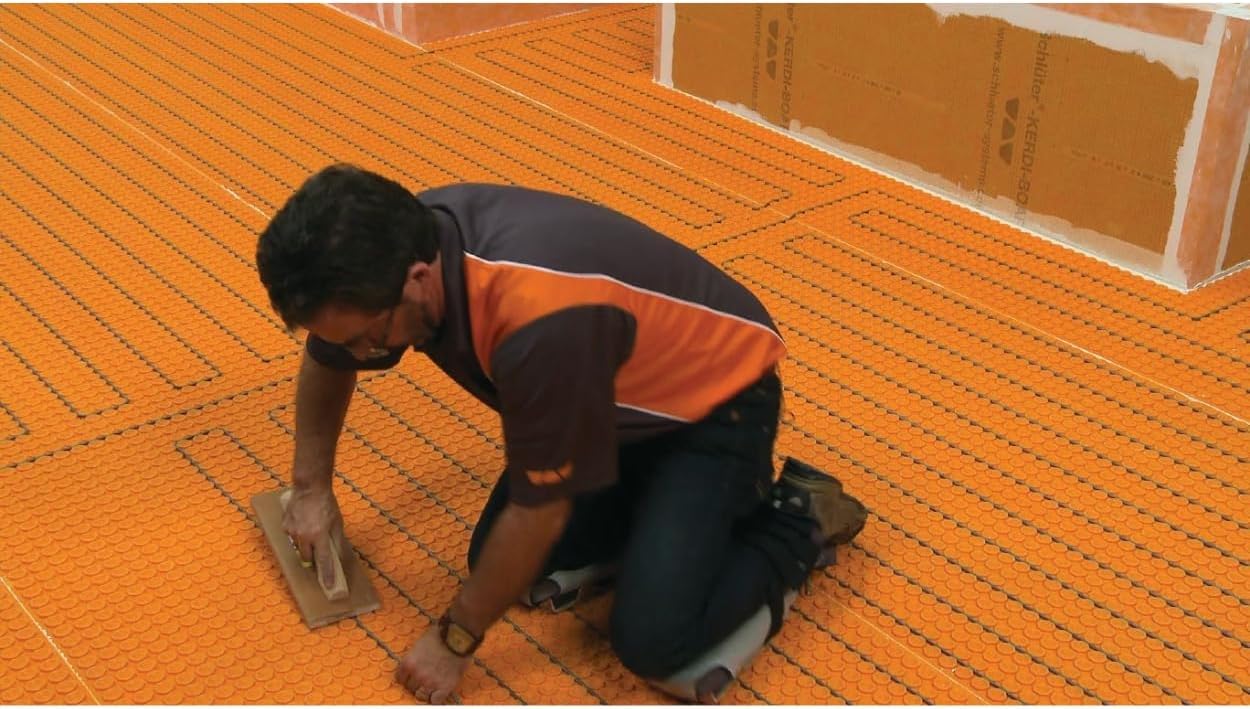 Schluter Ditra-Heat-E-HK Electric Floor Heating Cable Kit with Temperature Sensors - Ideal for Interior Tile Floors - Minimal EMF, Twisted Pair Cables, 240V, 425.8 Feet - DHEHK240129