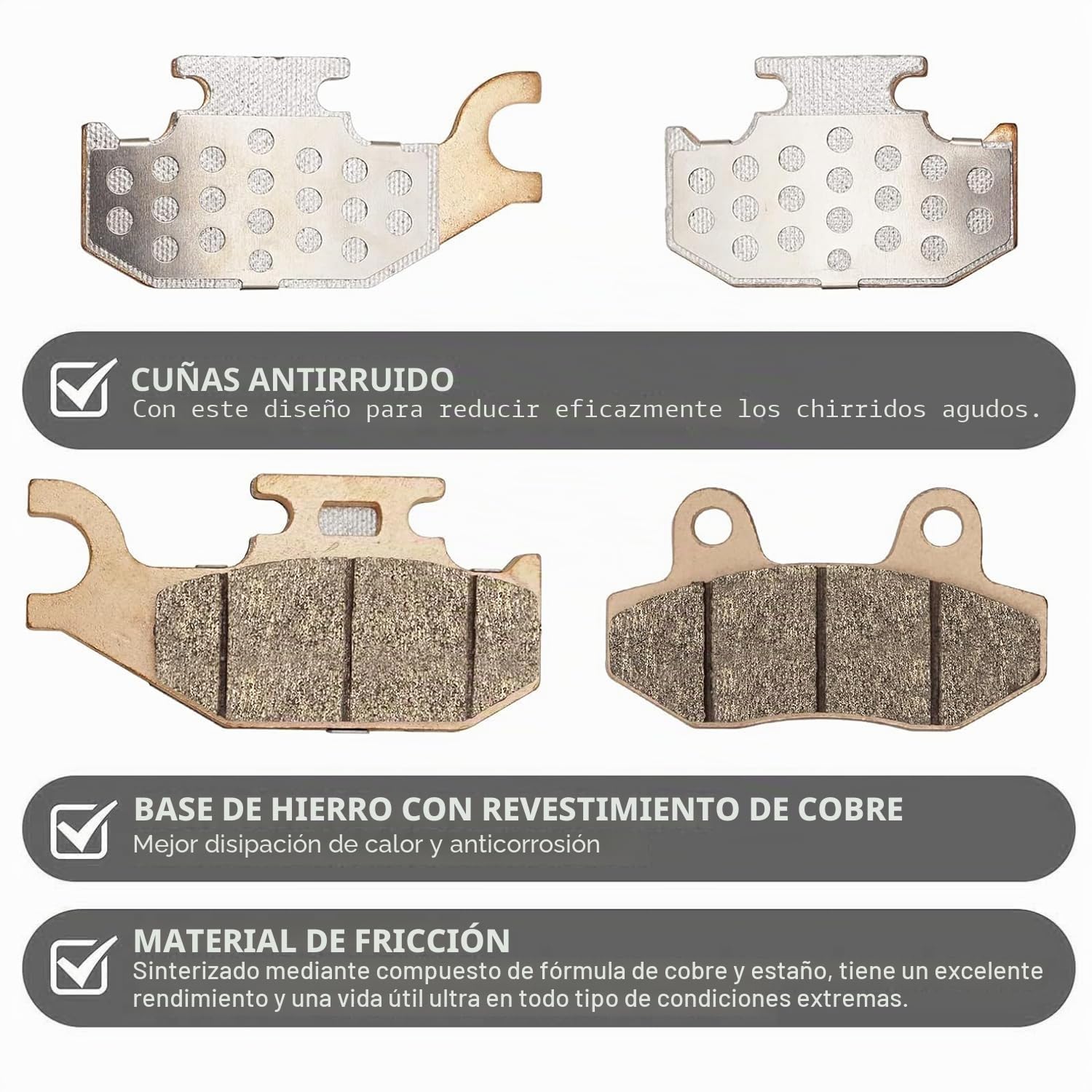 pastillas de freno sinterizadas delanteras y traseras para Yamaha Raptor 700 YFM700 2006-2012