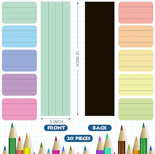 Miniatura 2 de Tiras magnéticas de oración de 12 x 3 pulgadas, tiras magnéticas de borrado en seco para profesores, tiras magnéticas, herramientas de aprendizaje