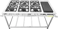 FOGÃO SERV INOX BAIXA PRESSÃO 6 BOCAS BIFETEIRA (3 SIMPLES 3 DUPLAS)