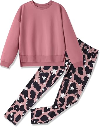 Girl Clothes Sweatshirt Pullover Leggings Tracksuits Outfit 2PC Girls Clothes Size 6-14