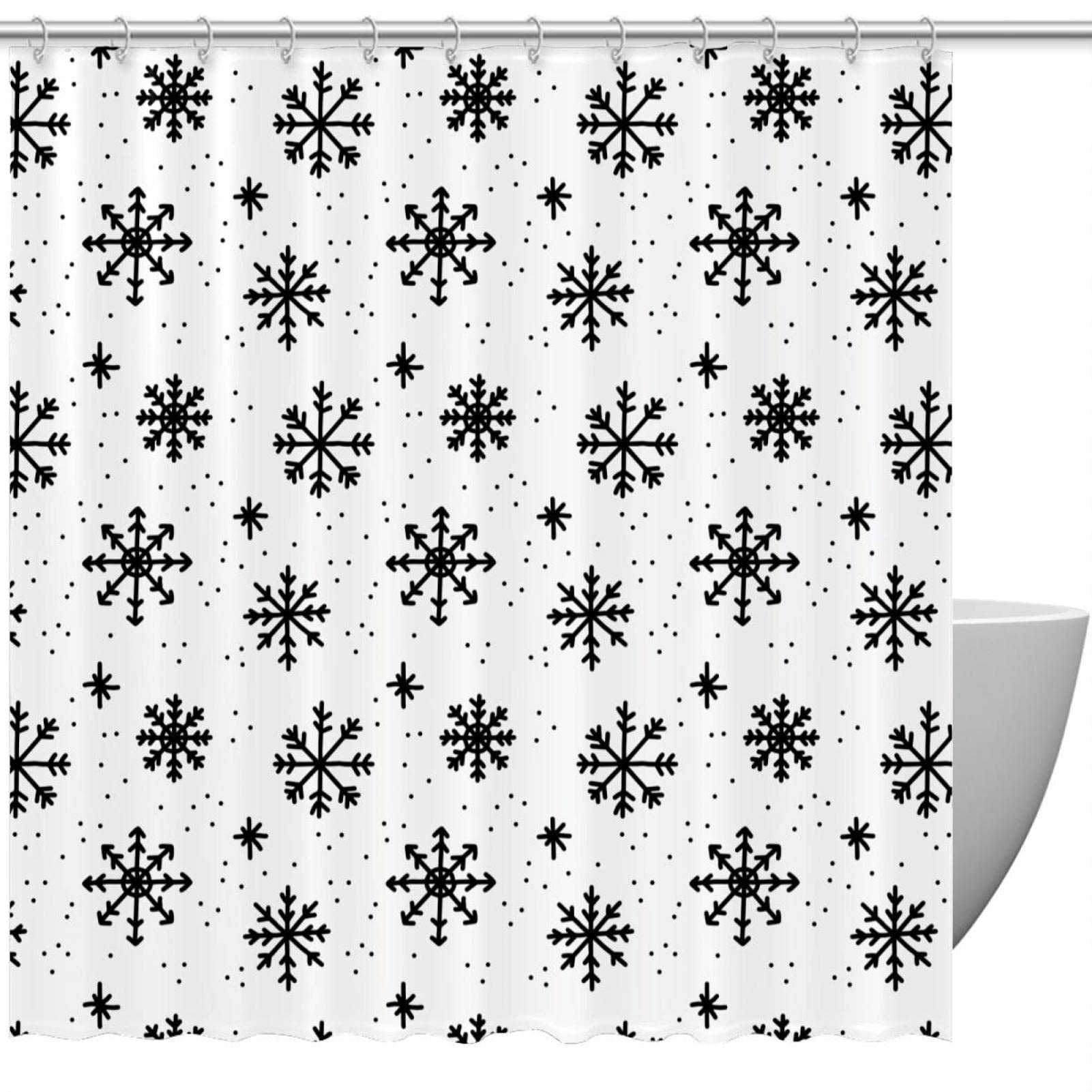 Évitez les éclaboussures avec le rideau de douche flocons de neige de Noël