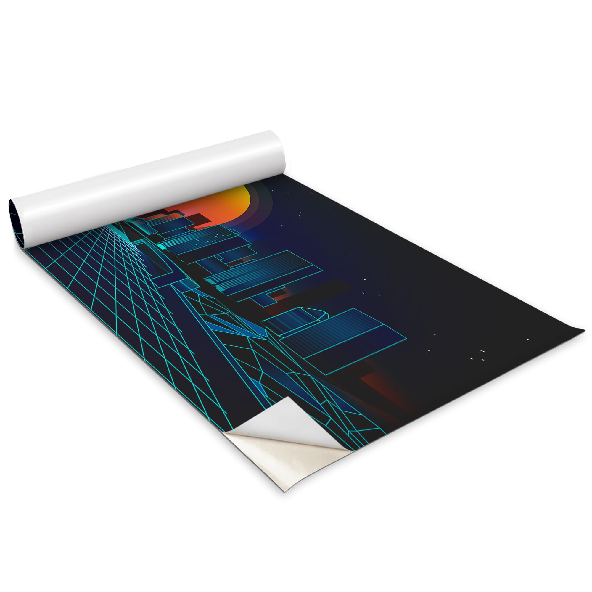 Papel Pintado Adhesivo Mate Wallfluent para Muebles y Puertas de Dormitorio 100x50 cm Ciudad Digital