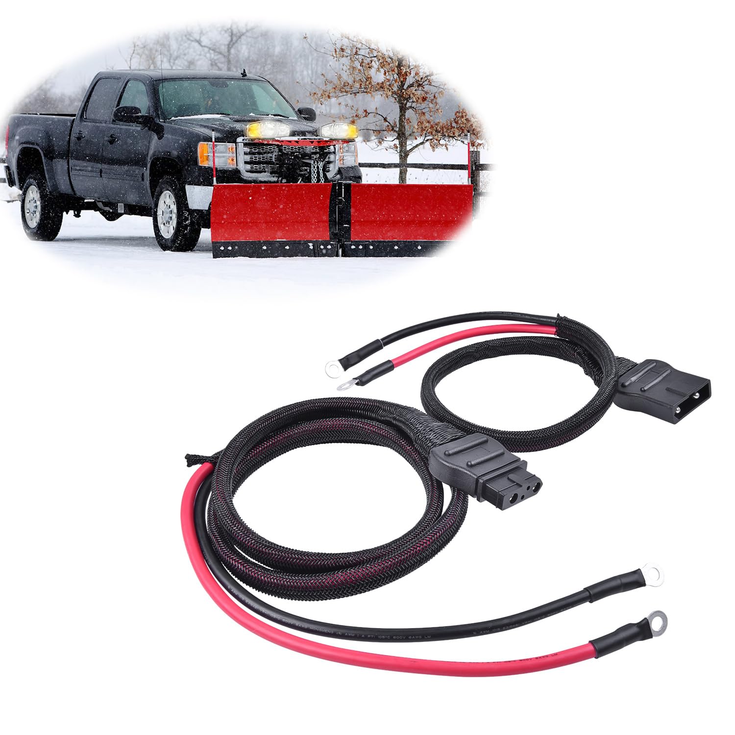 21294 61169 2-Pin Battery Cable Harness Kit Plow Side 21294 8245 & Truck Side 61169 8274 fit for Western Fisher Snow Plows 21294 61169 Plow & Truck Side Battery Cable