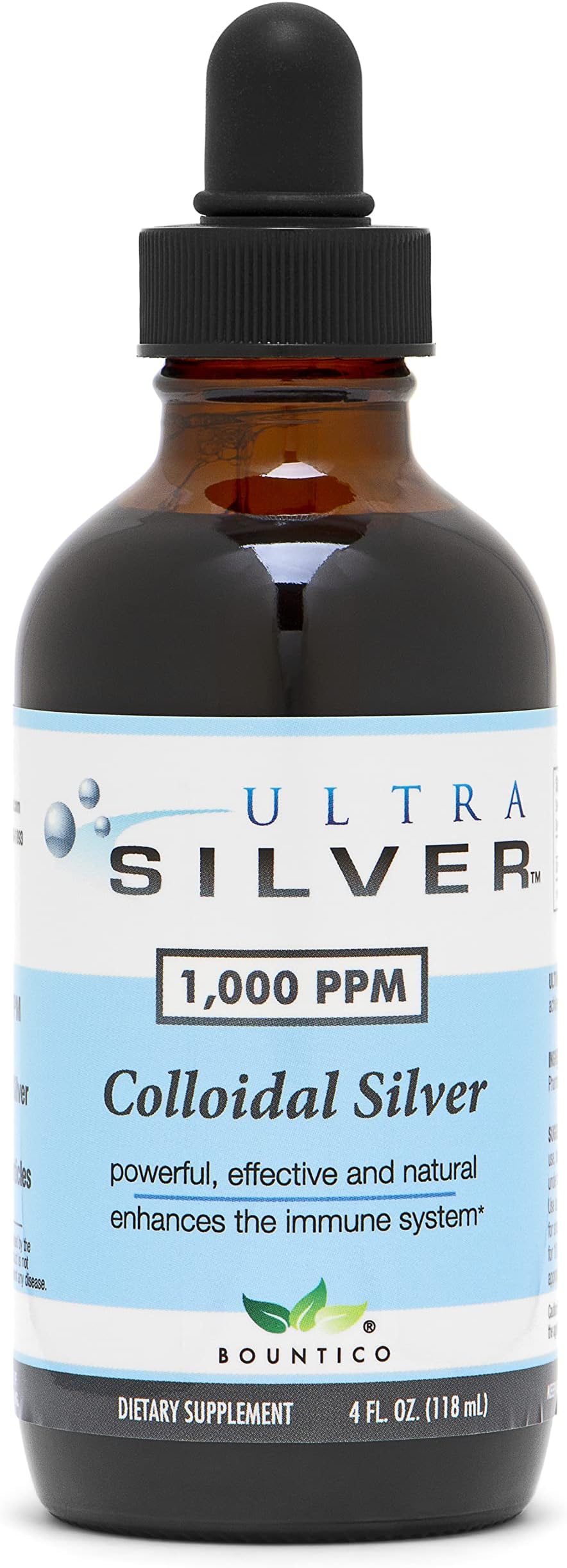 Colloidal Silver | 1,000 PPM, 4 Oz (118mL) | Mineral Supplement | True Colloidal Silver - with Dropper