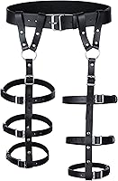 Vista 6 de Polainas de cuero sintético de caballero medieval, corsé, chal renacentista, capa de hombro, bufanda, accesorios