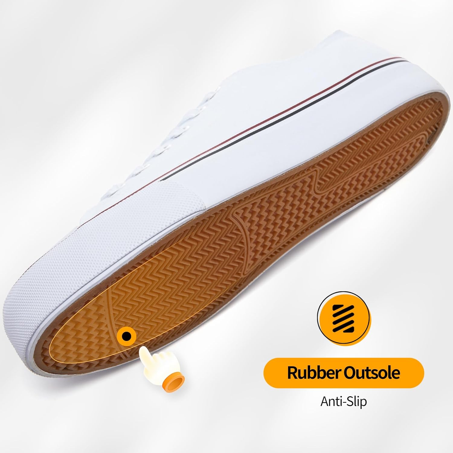 ZGR Womens White Tennis Shoes for Women,Lace up Canvas Sneakers,Casual Walking Canvas Shoes - Image 6