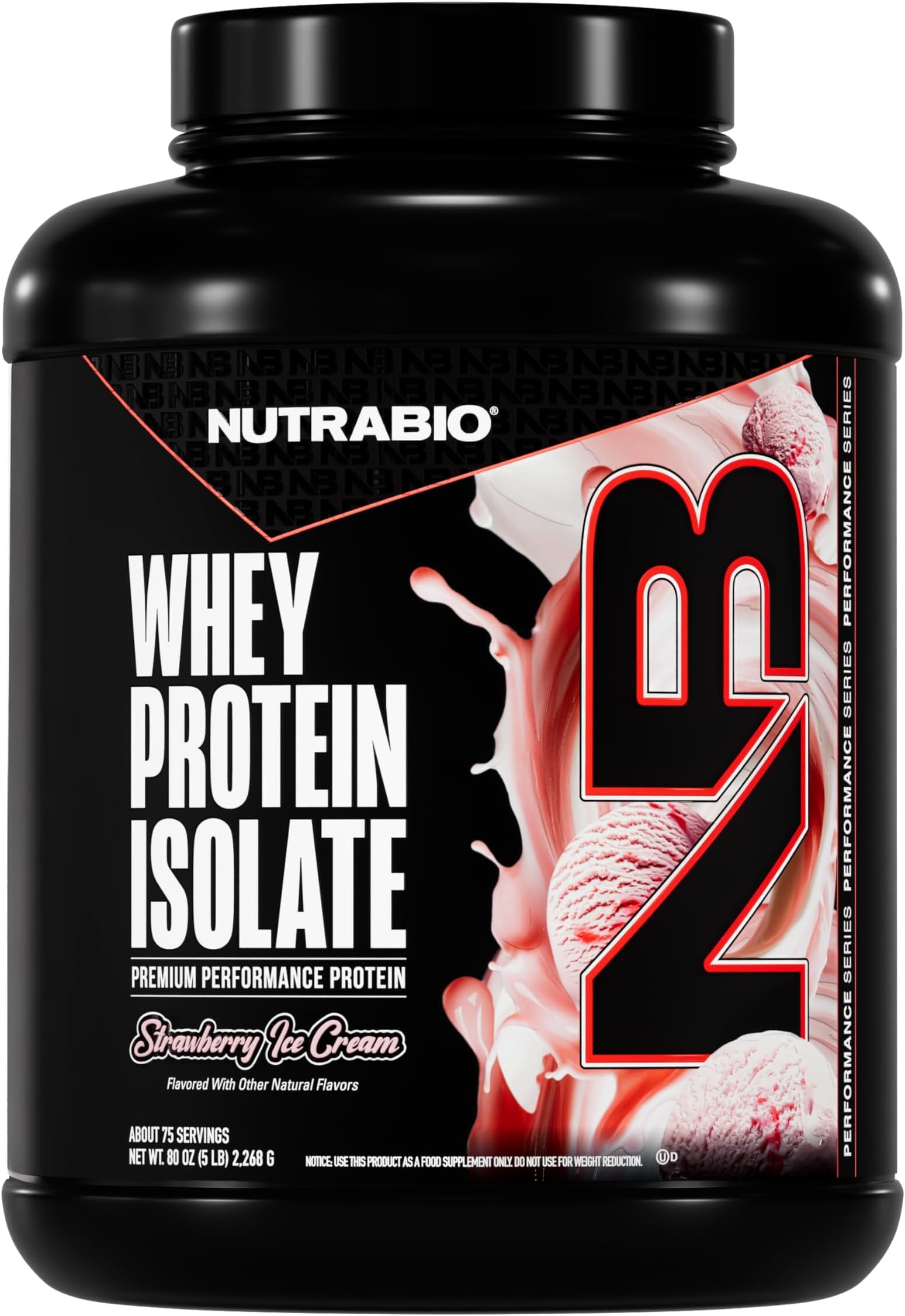 100% Whey Protein Isolate Powder, 25g with Complete Amino Acid Profile, Soy and Gluten Free, Low Carb and Low Calorie, Strawberry Ice Cream, 5 Lbs
