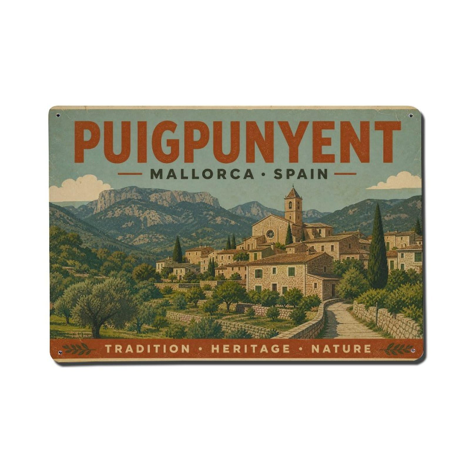 Metal Tin Sign Mallorca Vintage Travel Spain