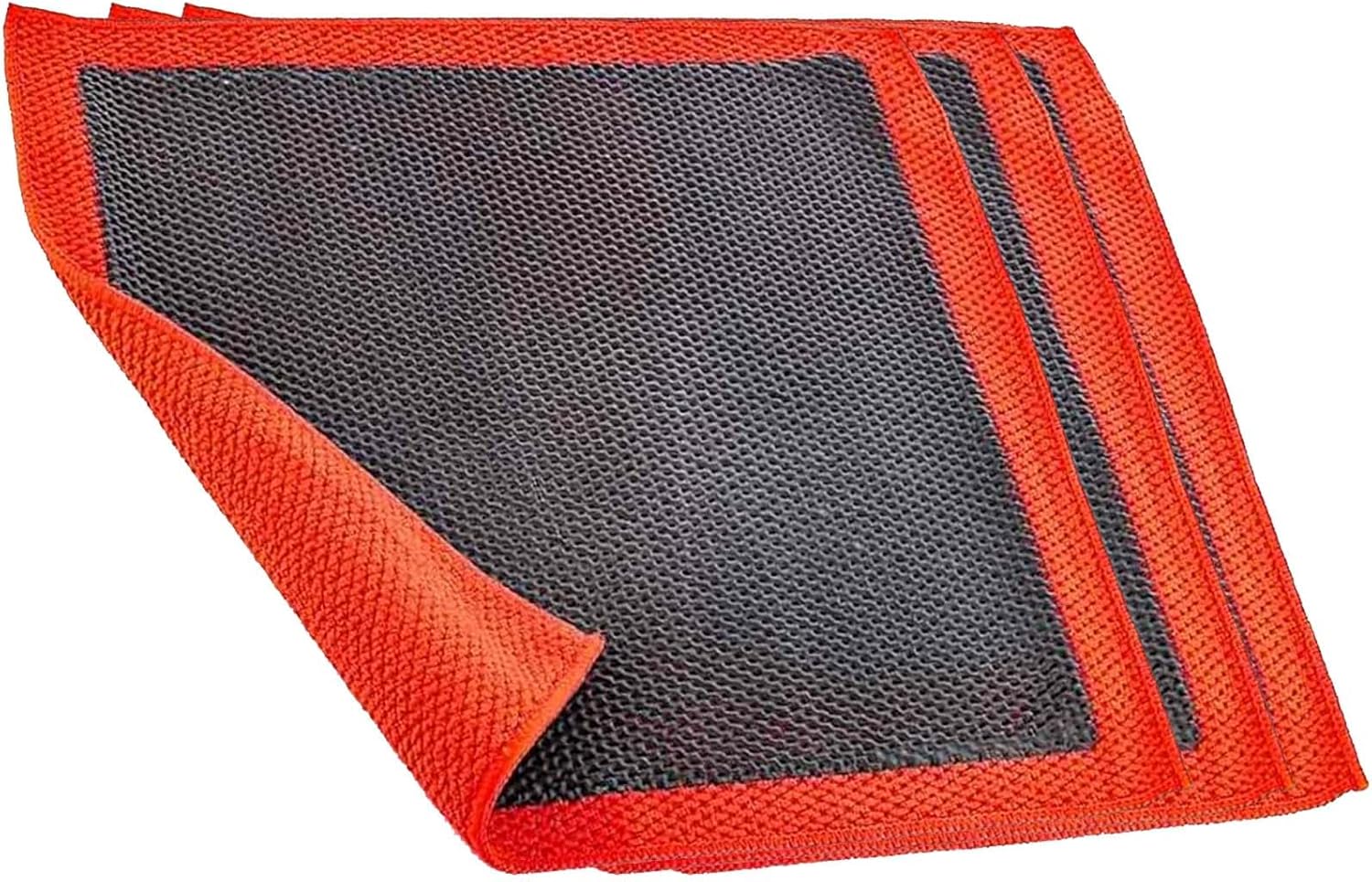 3 Pcs 12'' Fine Grade Clay Towel, Perforated Synthetic Decontamination Towel for Cleaning & Release of Paint Contaminants, Improve Wax and Sealant Bonding, Enhance Gloss and Color Depth