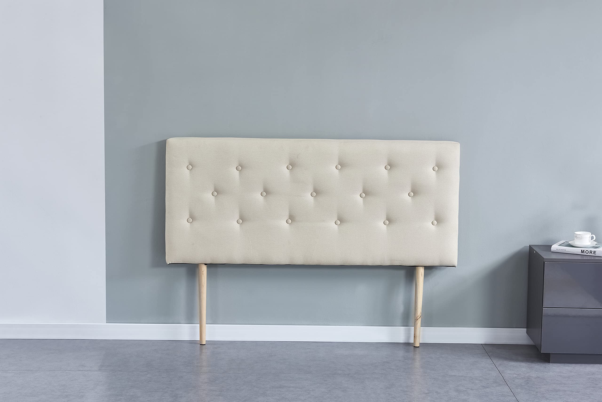 NOVEMBER Tête de lit Deco, capitonnée Tissu Blanc, L'épaisseur Totale de 8 cm (160 x 100 cm)