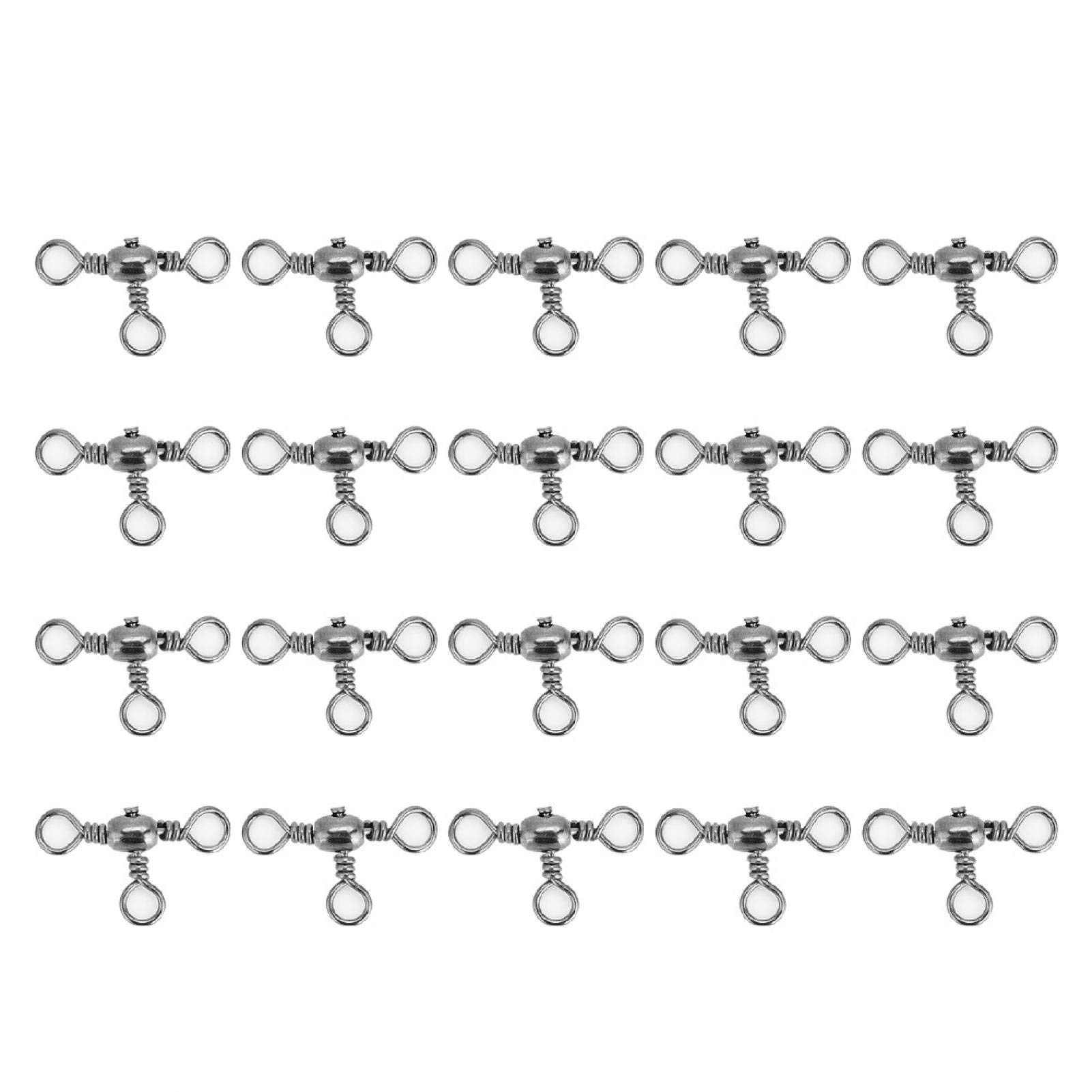 Demeras 3 way Swivel Fishing Cross , T Shape Brass Triple Swivel T shape Swivel Connector Flexible Three Way Rolling Swivels for Sea Fishing , hook