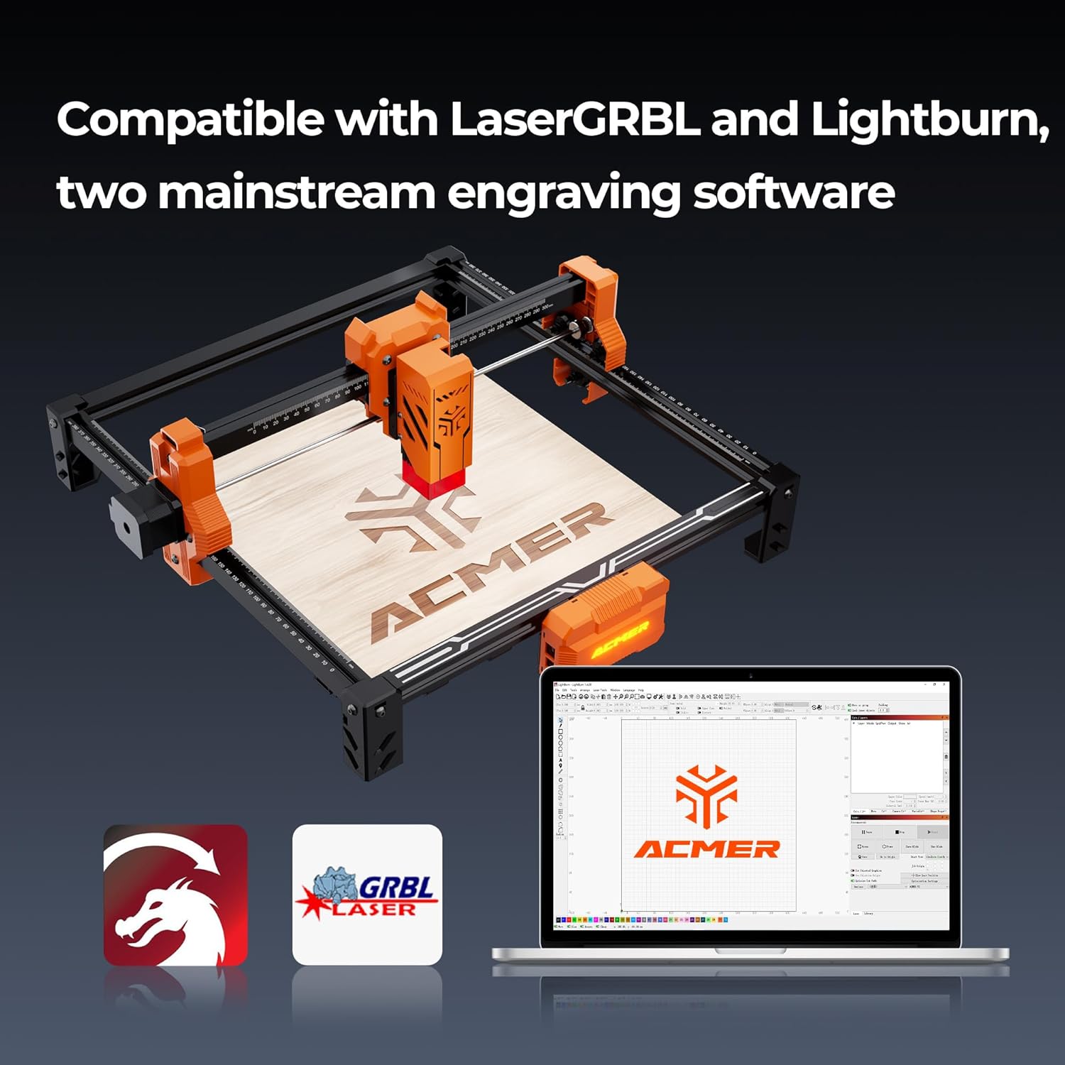 Laser Engraver, ACMER 7W(7000mW) Laser Cutter Machine, 48W Output, 0.01mm Precision, 300x300mm Area, 10000mm/min Speed, for Wood, Metal, Leather, Acrylic, DIY & Education