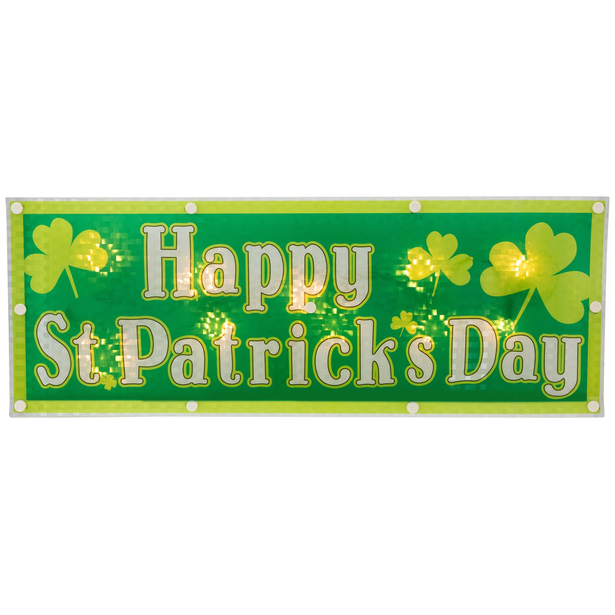 Lighted Holographic Happy St. Patrick's Day Window Decoration - 17