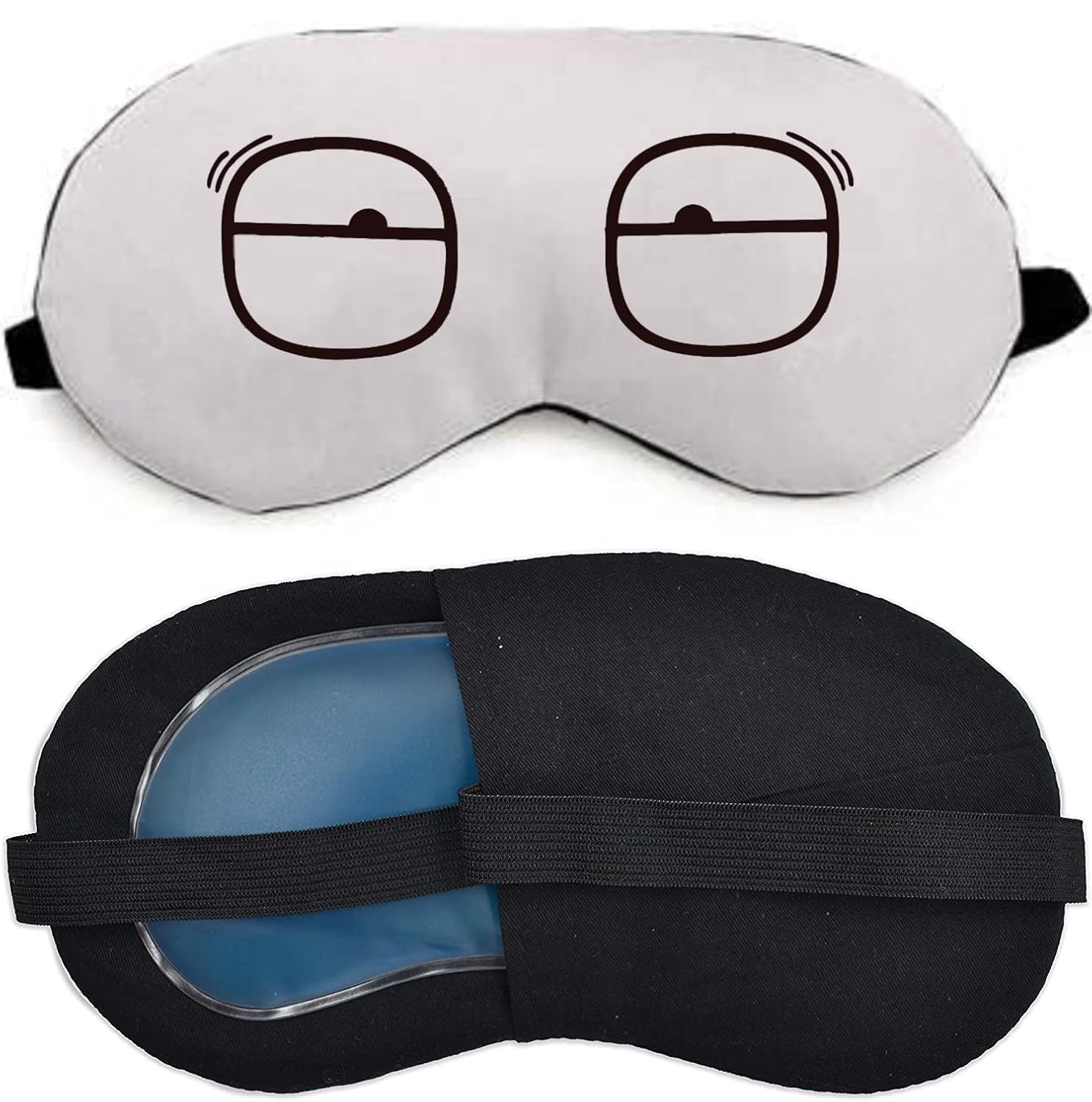 Aoxeria Printed Eye Mask For Sleeping Men Women With Cooling Gel For Night Deep Sleep, Puffy Eye'S, Dark Circles,(white)(1 pair Free Ear Plugs).-image-7