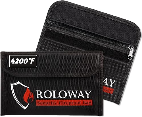 ROLOWAY Bolsa pequeña ignífuga (5 x 8 pulgadas), bolsa de dinero ignífuga que no pica para dinero en efectivo, objetos de valor, pasaporte, moneda y