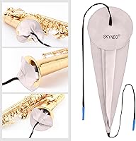 Vista 2 de SKYNEO Kit de limpieza de saxofón, kit de limpieza de clarinete con kit de mantenimiento, grasa de corcho, hisopo, cojines de boquilla, correa, paño