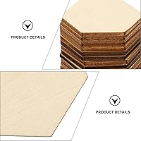 Vista 7 de EXCEART 50 piezas de madera hexagonales de 1.575 in con forma de madera hexagonal sin terminar, formas recortadas para manualidades, adornos