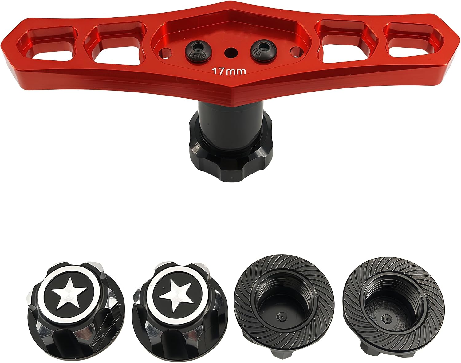 17mm Hex Wheel Nuts Adapter & Wrench Tool for X-Maxx E-Revo E-Maxx | Summit,1/8 Monster Trucks,RC Tires,Hex Wrench,Wheel Adapter,Upgrade Parts,Easy Installation,Durable Construction