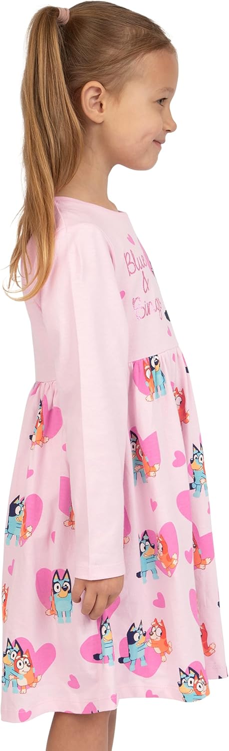 Bluey Dress | Bingo Glitter Cotton Summer Dress for Girls | Skater Dresses with Short Sleeves - Image 4