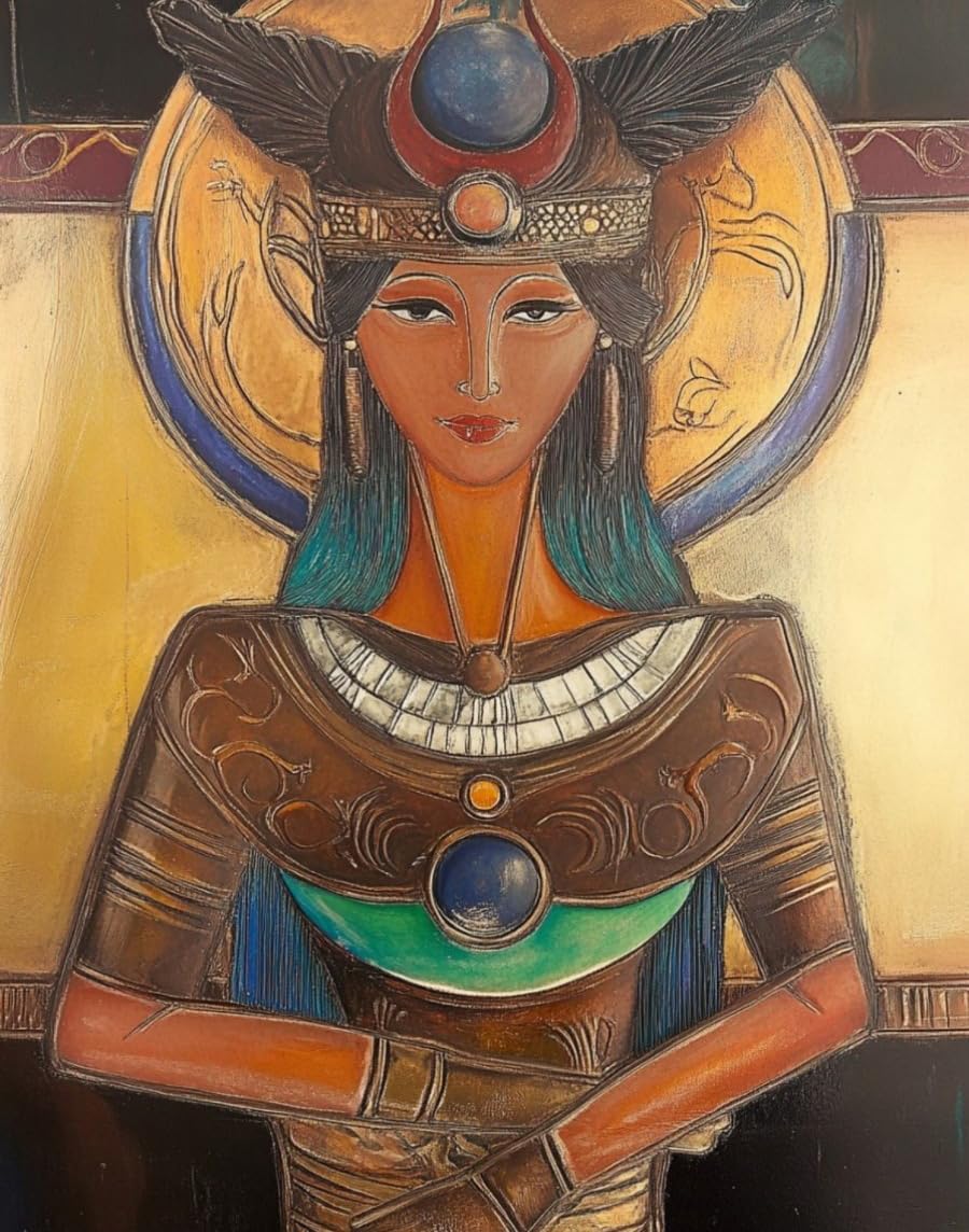 WANGWANGMIAO Paint by Number for Adults,Egyptian Women Adult Painting by Numbers Canvas Kits, DIY Acrylic Oil Paints for Home Wall Decor Gift 16x20inch，with Frame