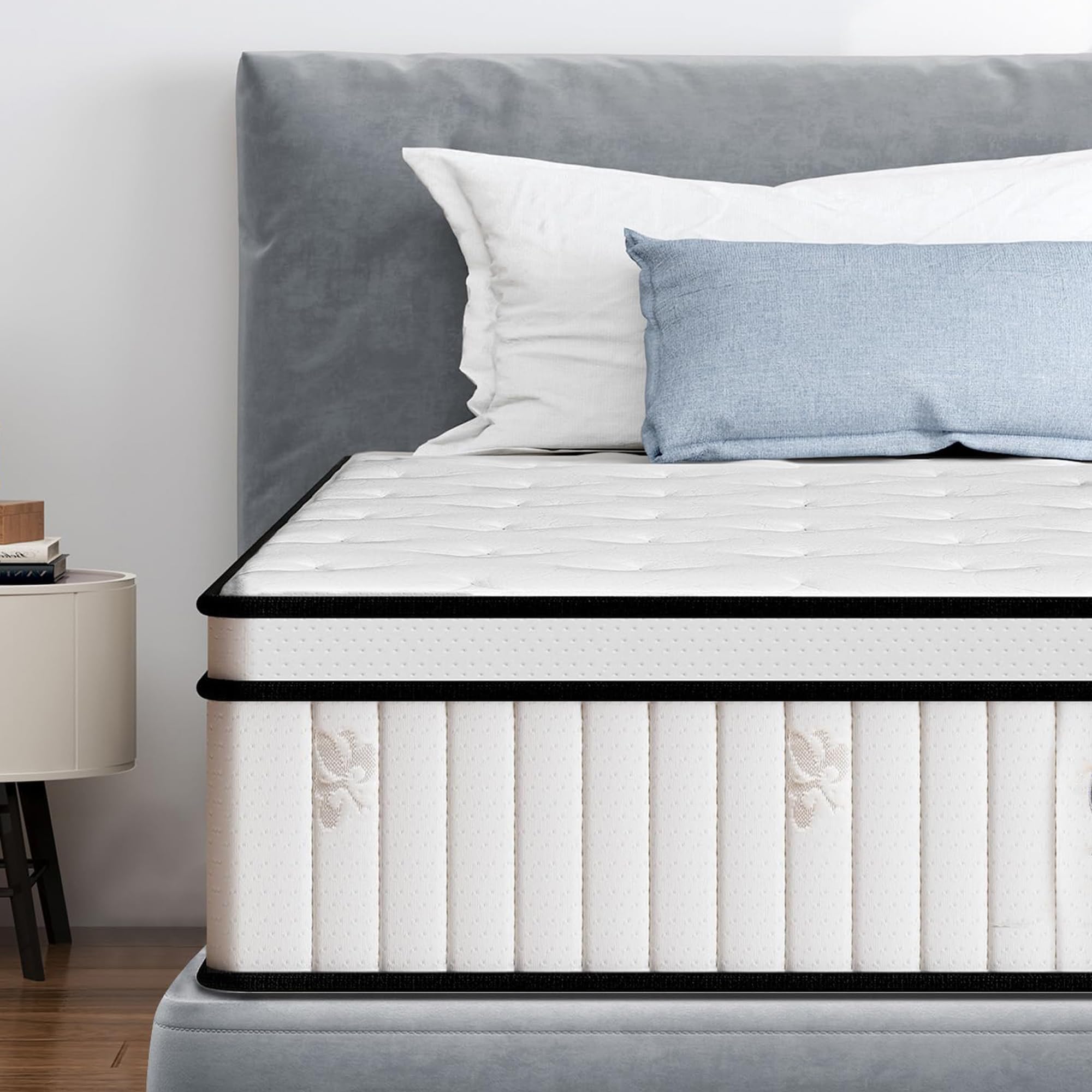 Full Size Mattress, 10 Inch Hybrid Full Size Mattress in a Box, Individual Pocket Spring Bed Mattress, Medium Firm Mattress for Pressure Relief, Strong Edge Support, CertiPUR-US