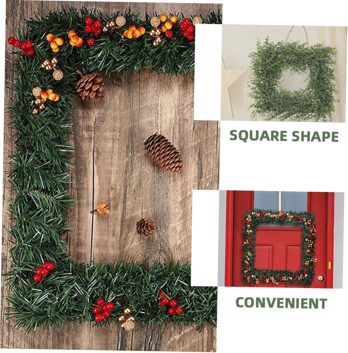 GLEAVI 3pcs Square Wreath Frame Sturdy Wire Wreath Rack for Crafts for Wedding Decor Christmas and Holiday Celebrations Easy to Install Lightweight Design