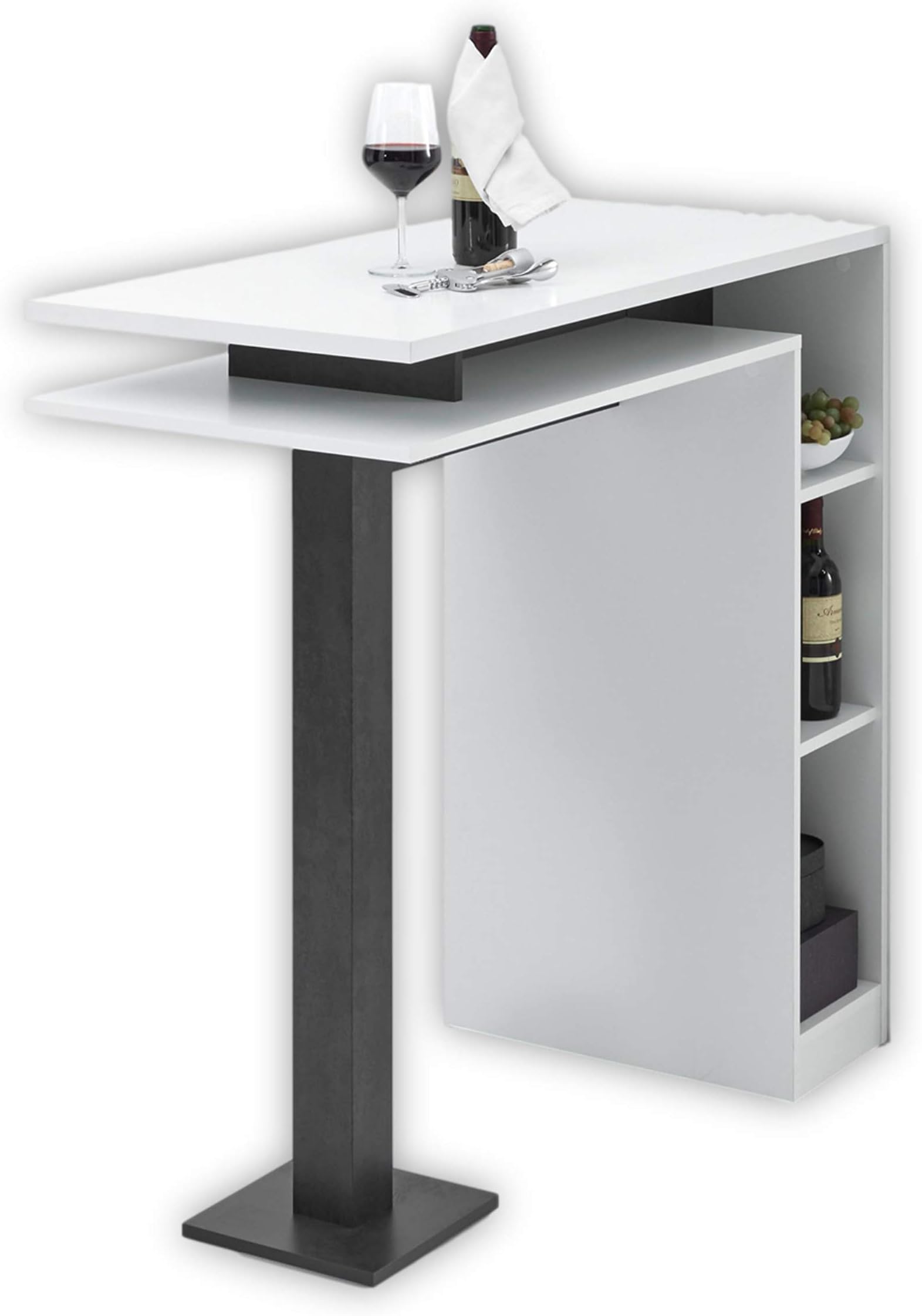 Stehtisch NOVA 160x70cm - Hochtisch Bartisch In Schwarz Mit Melamin-Platte