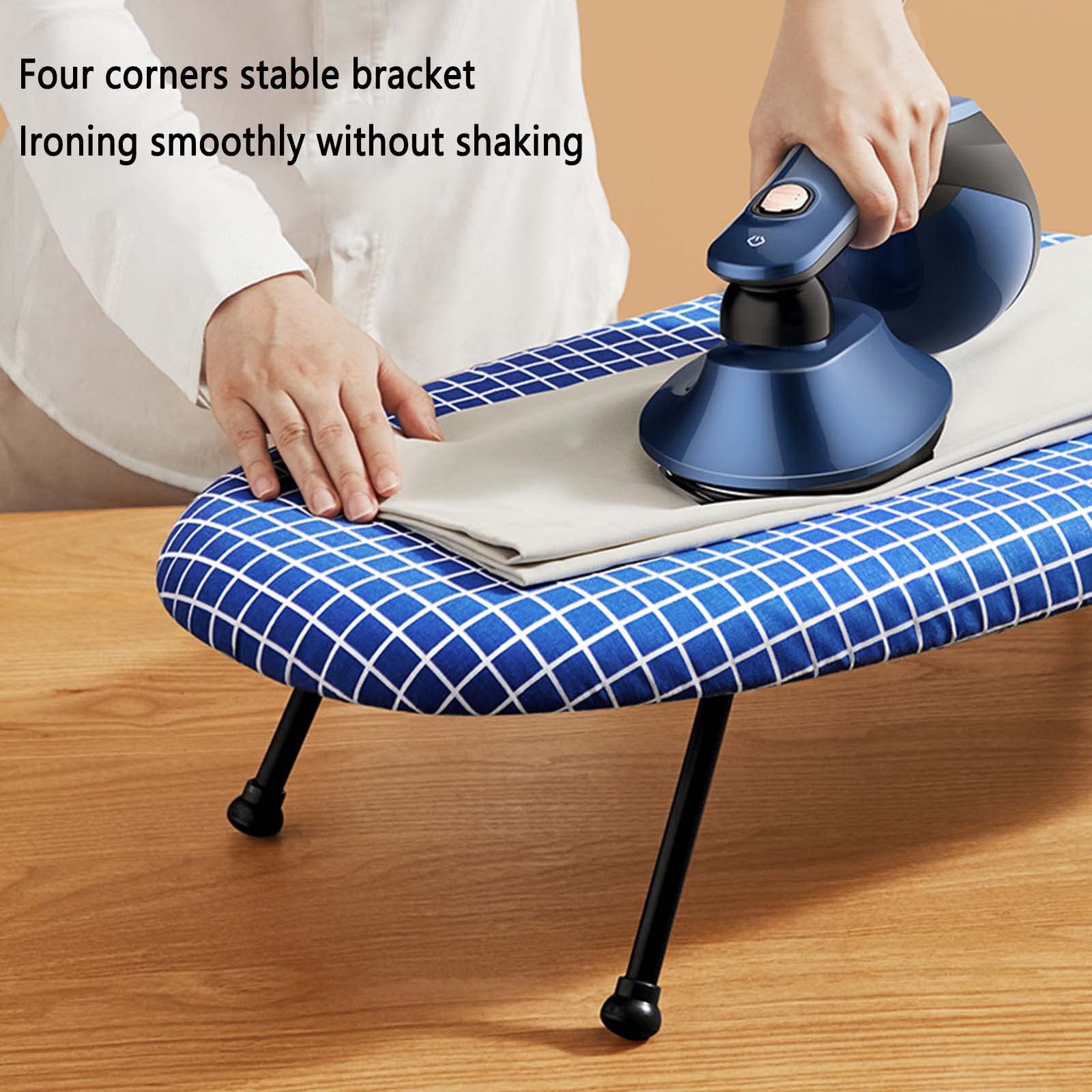 Tabla De Planchar Plegable para Centro De Planchado Sobremesa Mediana Plegable Fácil Almacenamiento Soporte Estable De Cuatro Esquinas (White,61.5x37x18.5cm)