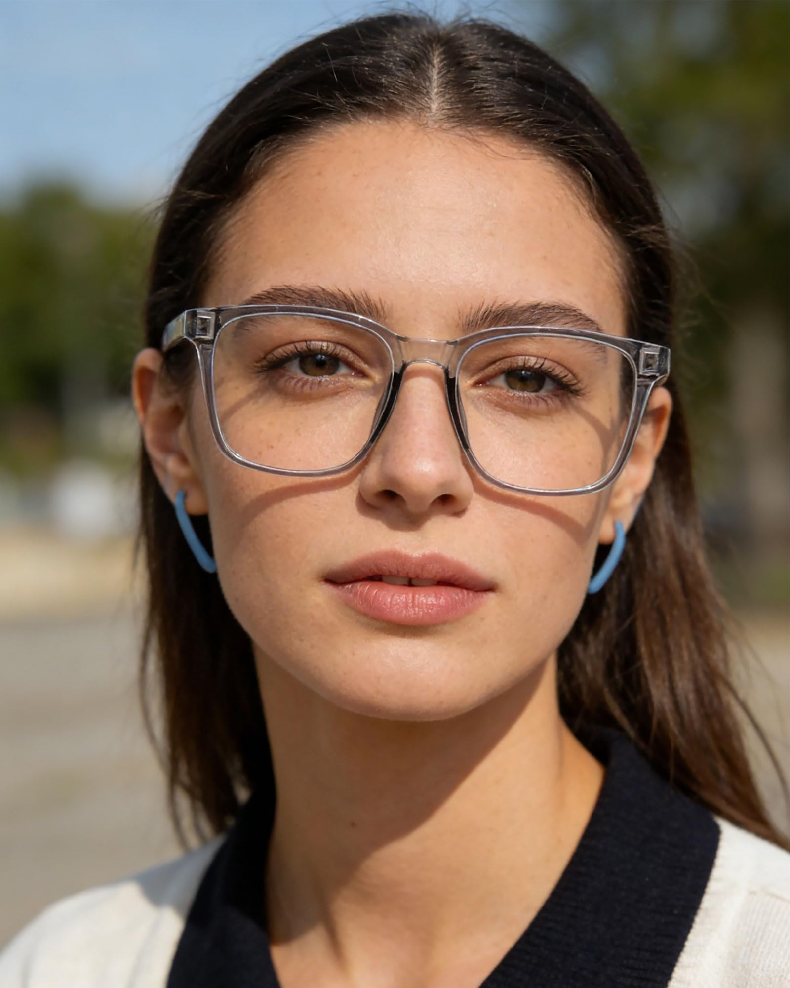 TEAPLMTT Lunettes anti-lumière bleue, lunettes d'ordinateur carrées surdimensionnées, anti-lumière bleue pour homme et femme