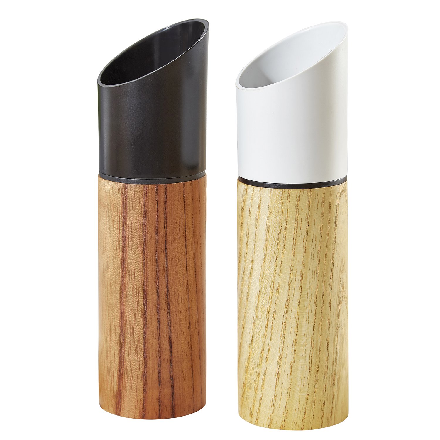 Buonostar 2-Piece Wooden Spice Mill with Ceramic Grinder. Can be Used in Many Different Ways: Grinds Salt, Pepper, Spices, Dried Herbs. for Example, as a Salt and peppermill Set.