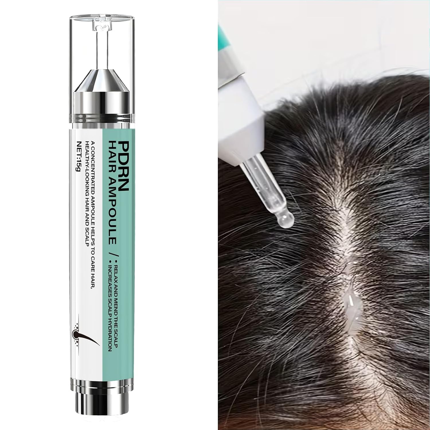Water Ice Levin 2PCS PDRN Hair Ampoule 100dl - Hair Serum For Men & Women, Nourishes Follicles with Black Soybean, Wild Ginseng Extract, For Stronger Strands & Balanced Scalp