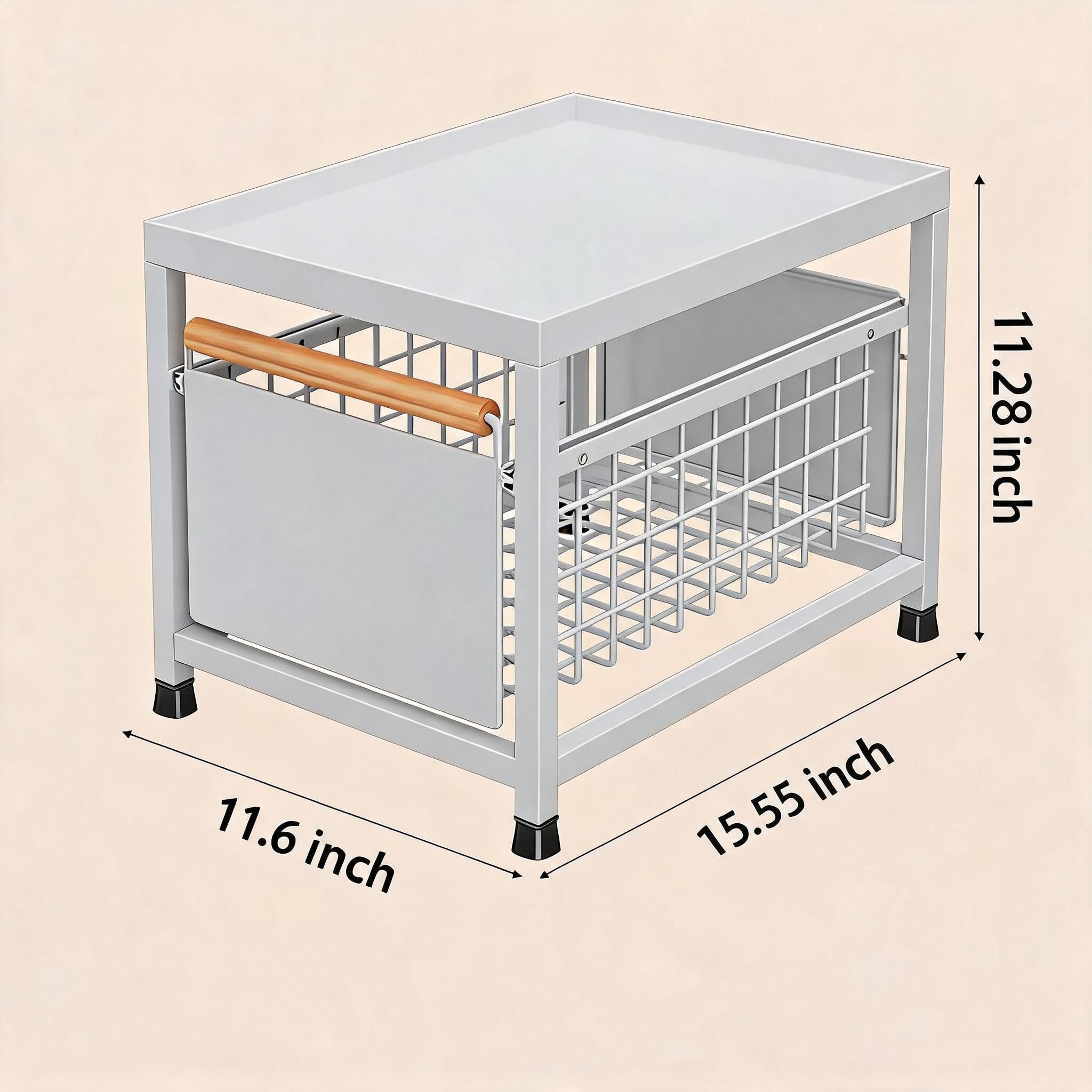 Étagère de rangement coulissante pour évier sans installation