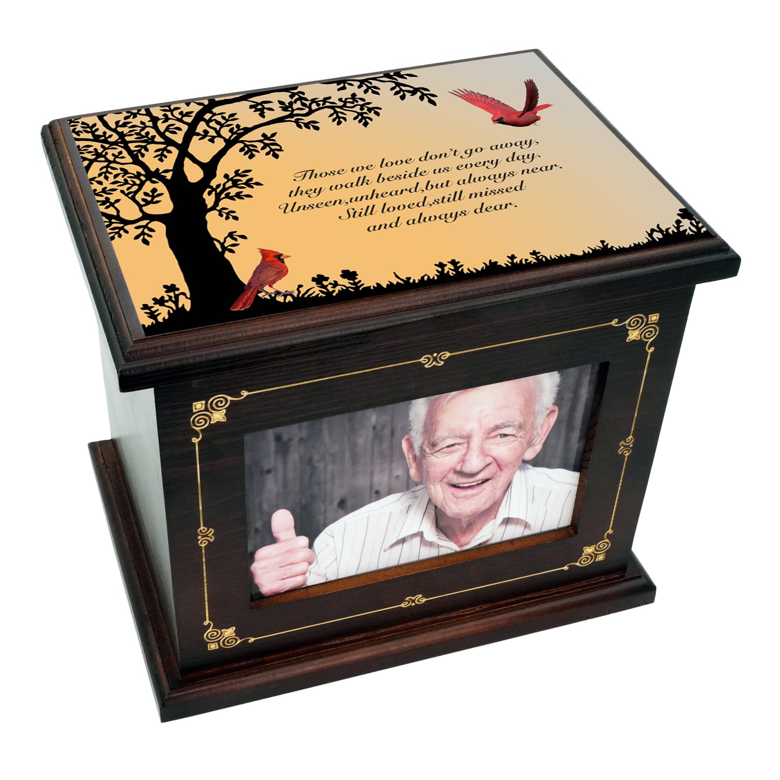 Large Wooden Cremation Urns for Adult Male Female Ashes, Funeral Memorial Urns for Human Ashes, Decorative Burial Urns Box and Casket for Men Women Ashes (Tree of Life)