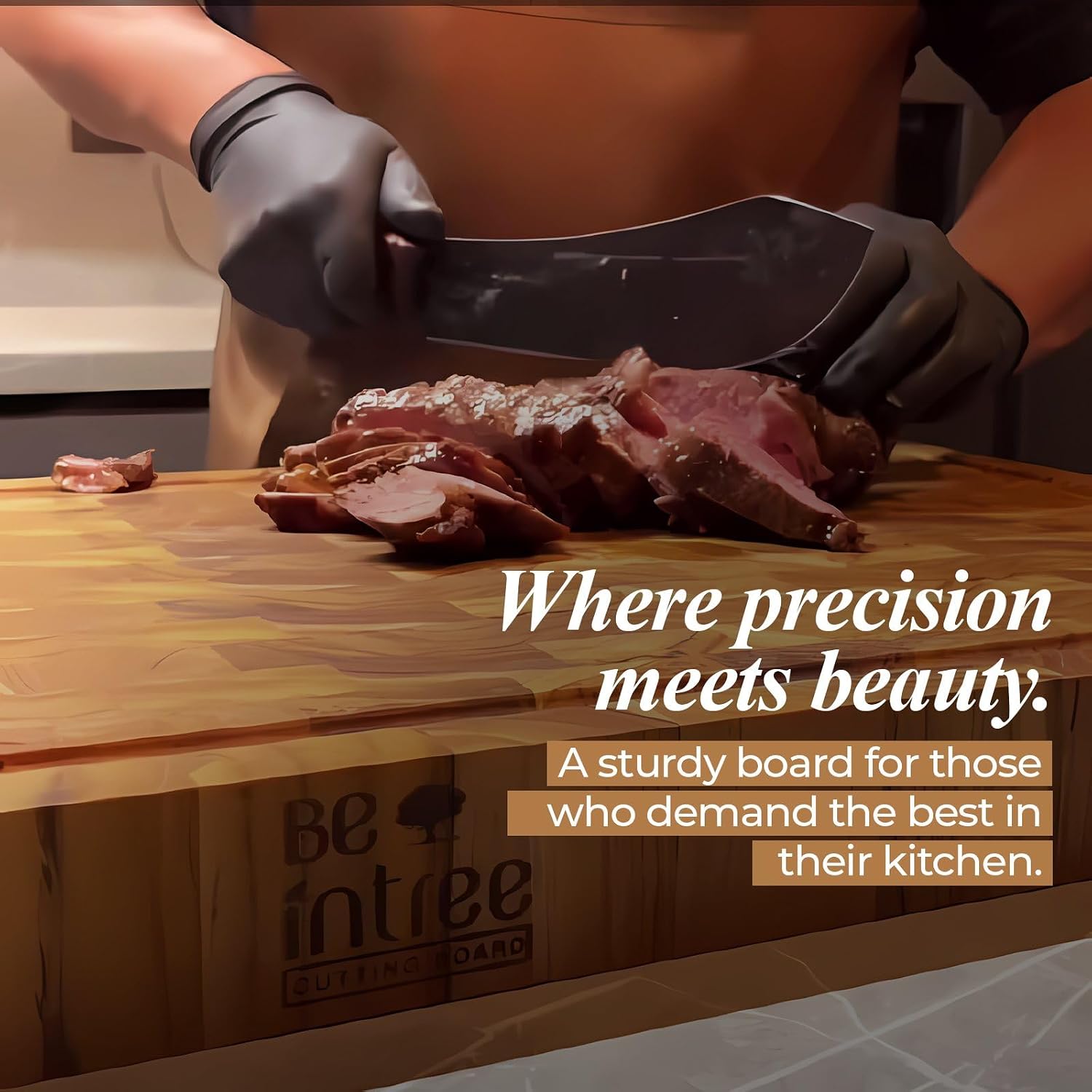 Premium Teak Wood Cutting Board with Grip Handles - Ideal End Grain Design Chopping Board for Culinary Perfection - Improve Your Kitchen with Non-Toxic Cutting Board for Meat, Fruit & Veg - 20"x15"x2"