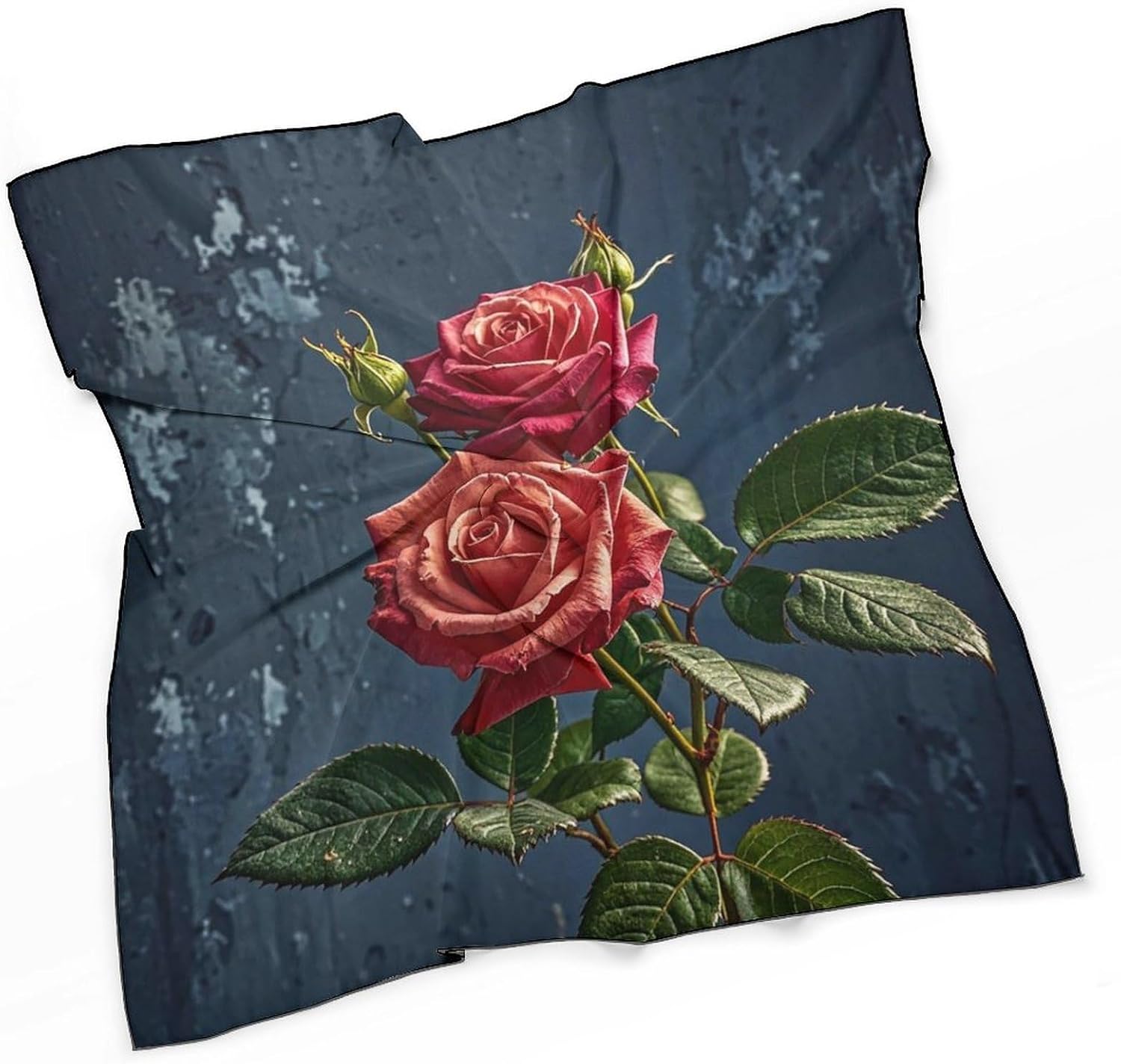 Shabby Chic Roses Hair Scarf for Women, Lightweight Square Head Shawls for Men, Fashion Neckerchief for Travel, Hair Bandanas, Silk Satin Neck Scarf for Sleeping, 27 Inches