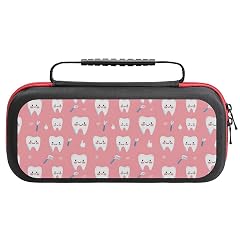 GVYGVY Compatible with Nintendo Switch Case - Fashion Travel Carrying Teeth Cute Toothbrush Print Case Compatible with Switch