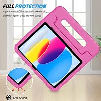 ProCase iPad 10/11 generációs gyermek tok állvánnyal, ütésálló, könnyű, magenta 3