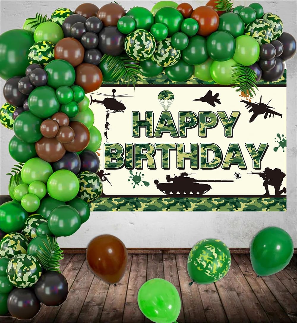 10-Piece Military Camouflage Party Decor Set - Includes Banners, Rope & Stickers For Army Themed Events - View #3