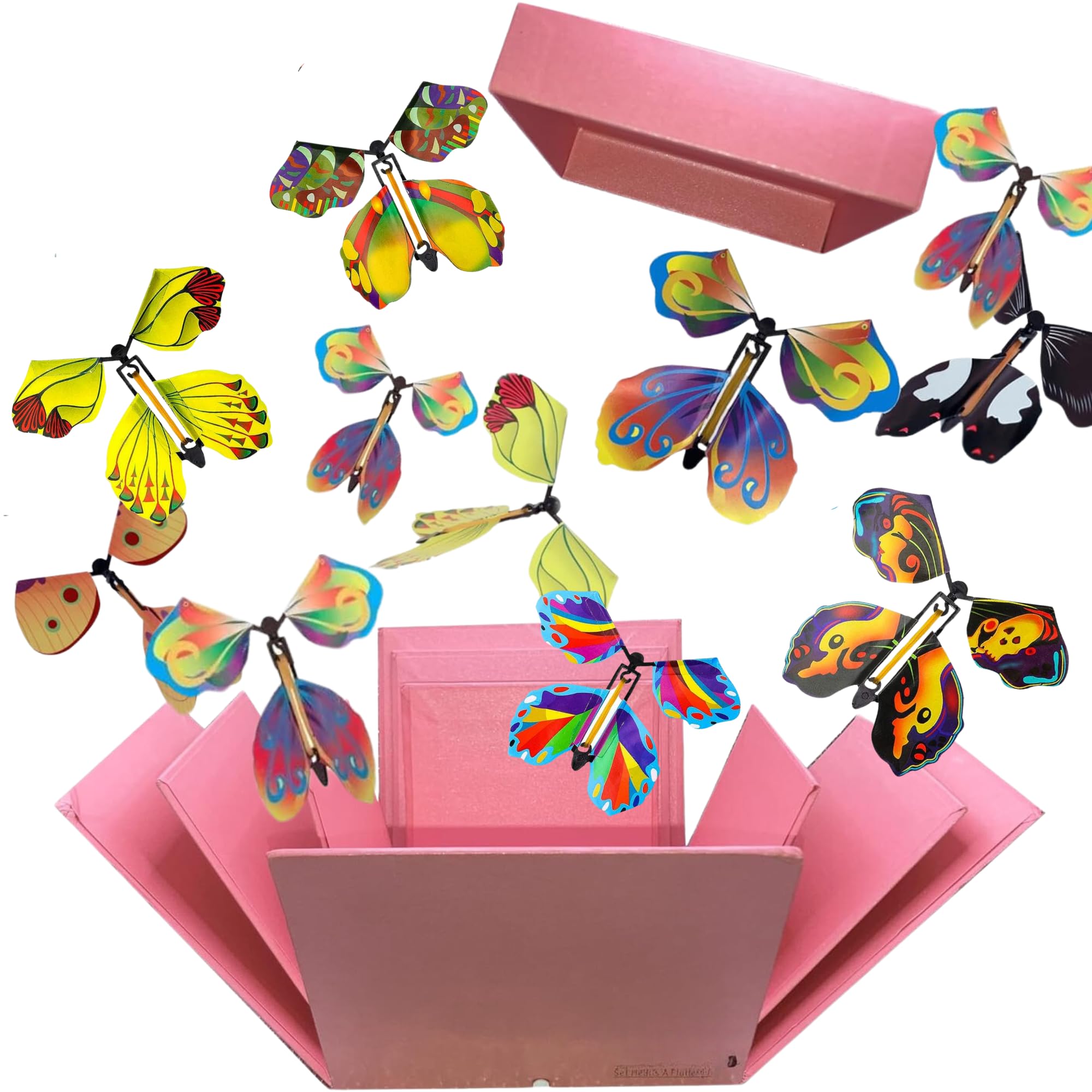 Jainchan® Flying Butterfly Toys/Games | Colourful Butterflies Rubber Windup Toy DIY Surprise Butterfly Card Gift for All Ages | Occassion, Festivals | Novelty Gag Toy (15 Pcs) 4