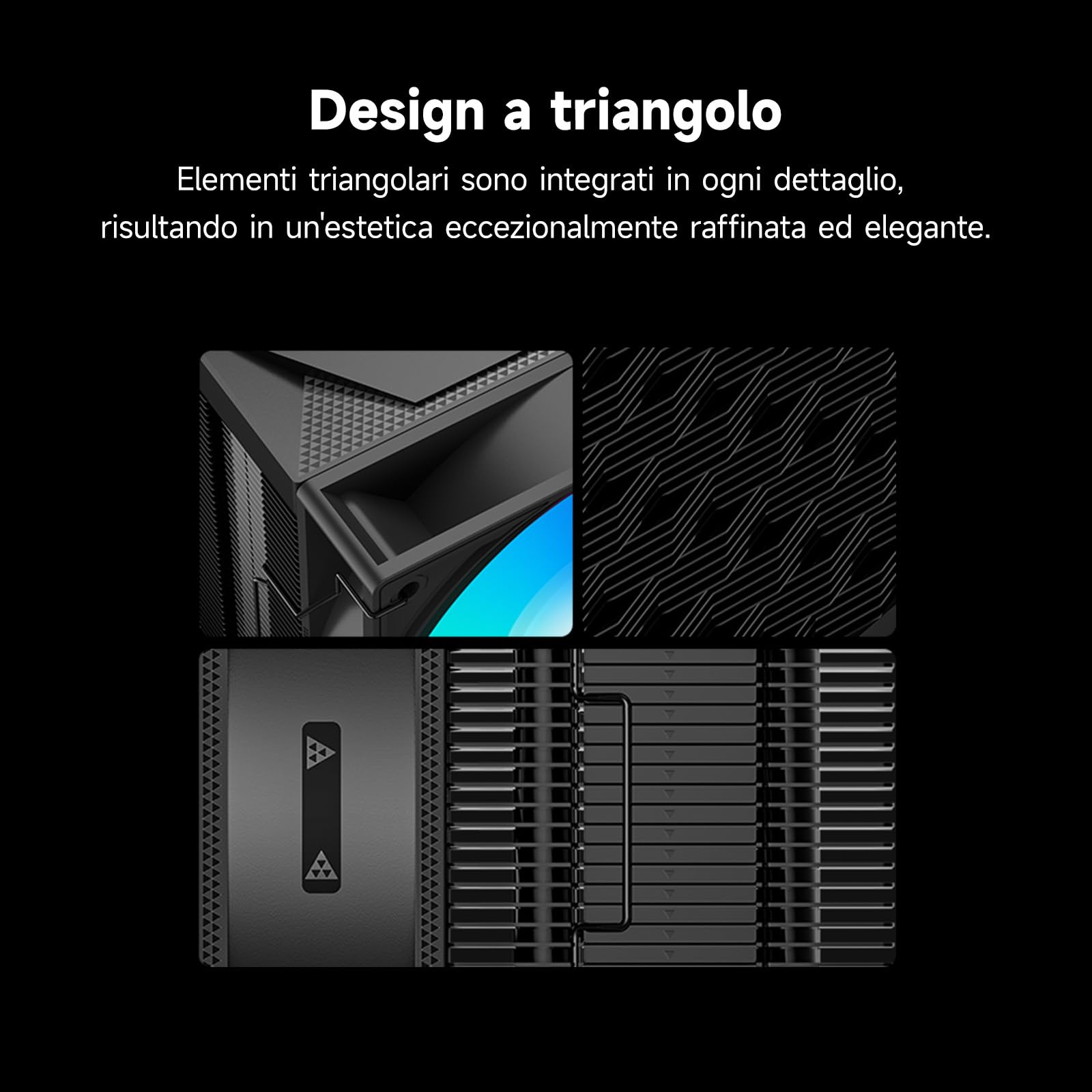 PCCOOLER Dissipatore d'aria per CPU, 5 x 6 mm, ventola ARGB da 73,3 CFM, compatibile con Intel LGA115X/1200/1700/1851 e AMD AM4/AM5 (RT500 TC ARGB BK)